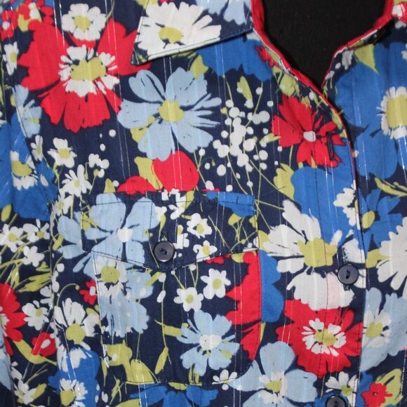 Alfred Dunner Floral 3/4 Sleeve Blouse - Picture 3 of 12